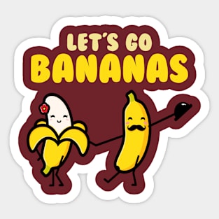 Funny Let's Go Bananas Sticker